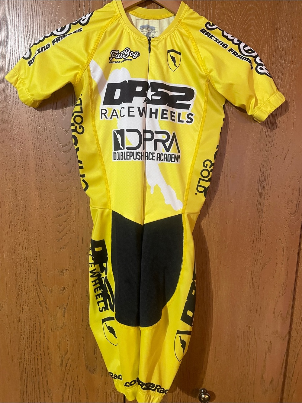 Yellow Kids One-Piece Cycling Suit
